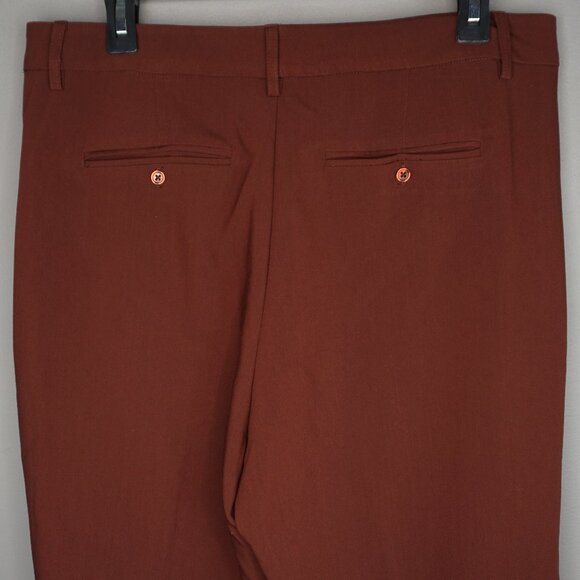 Paige Aracelli Pleated Cuff Hem Trouser Pants in Mahogany size 12P NWT - Picture 9 of 16